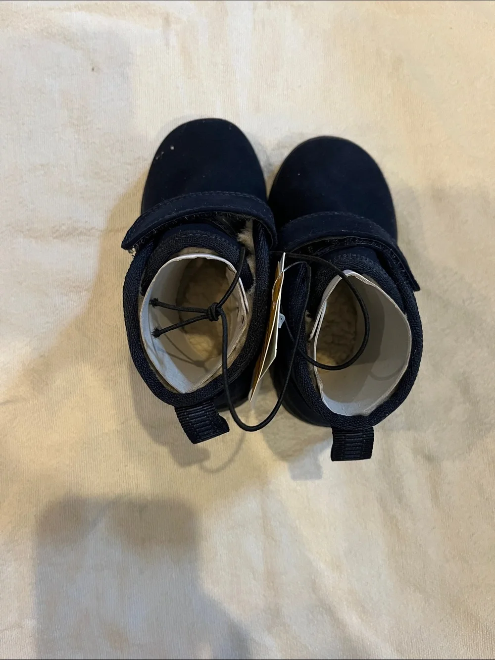 Cat & Jack Navy Blue Cozy Lined Kids Boots with Hook-and-Loop Strap